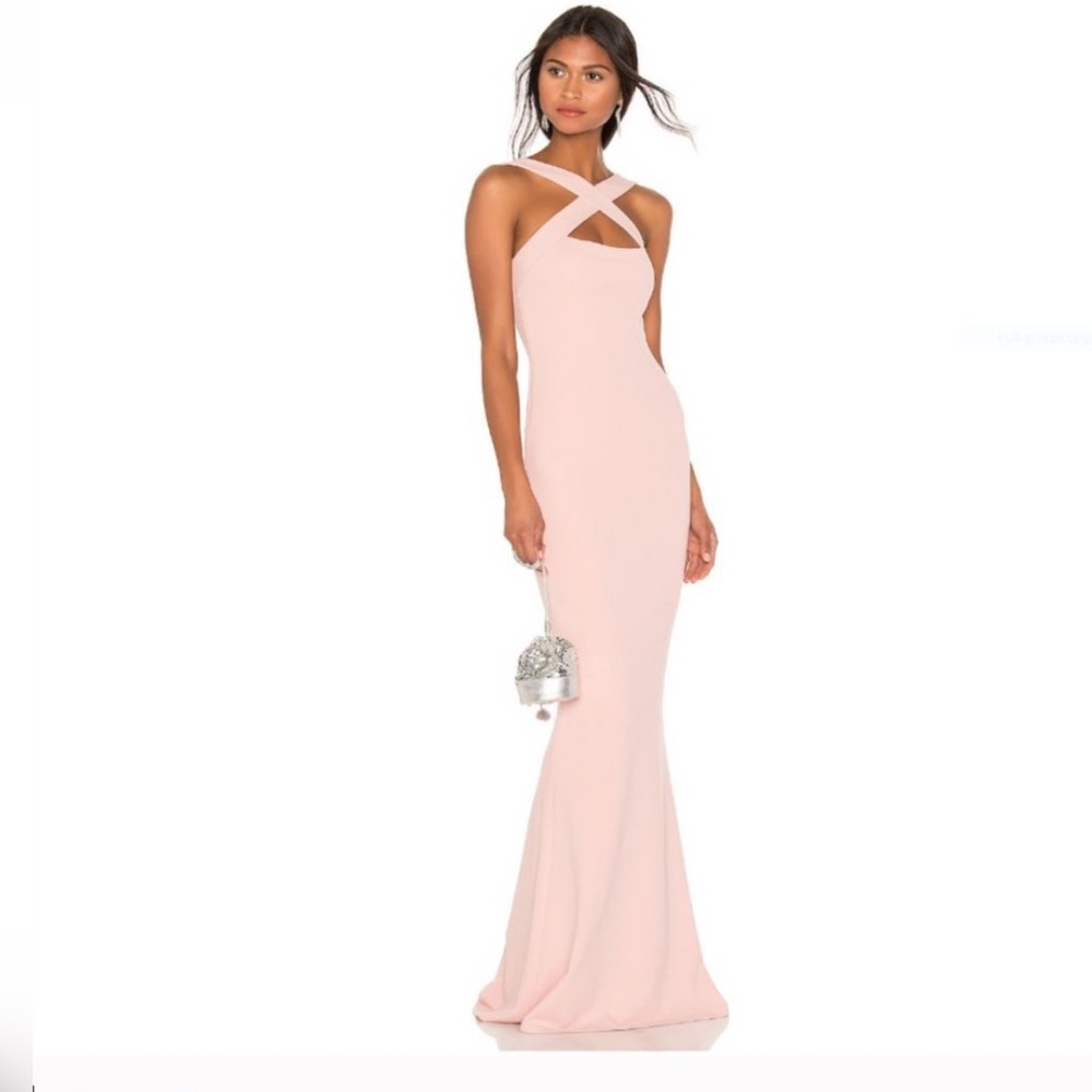 Revolve Nookie Viva 2 Way Gown Blush